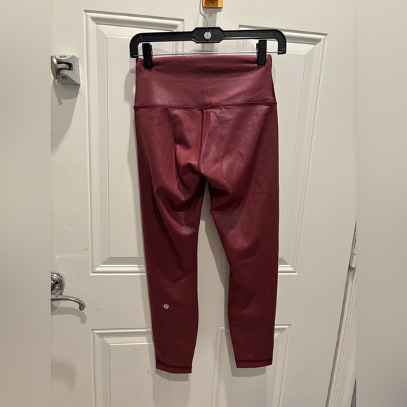 Lululemon Wunder Train High-Rise Tight 25" *Foil Radiate Foil Print Red Merlot - Picture 4 of 6